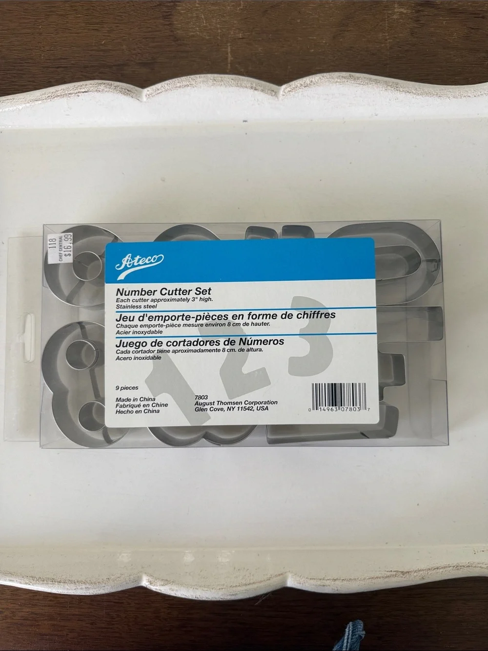 Ateco 9 Piece Stainless Steel Numbers Cookie Cutter Set - NEW